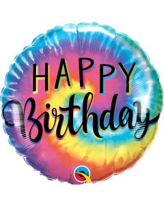 18" Birthday Tie Dye Swirls