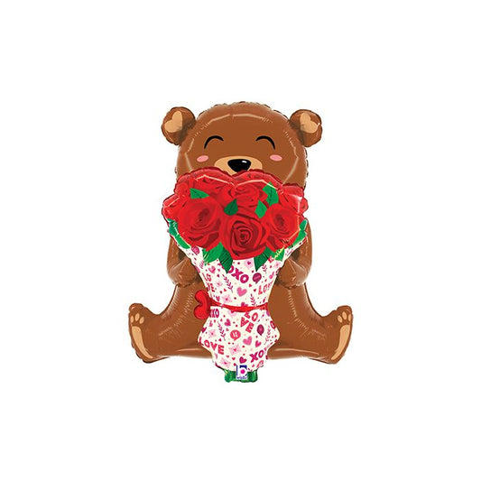 25'' Rose Bouquet Bear foil shape