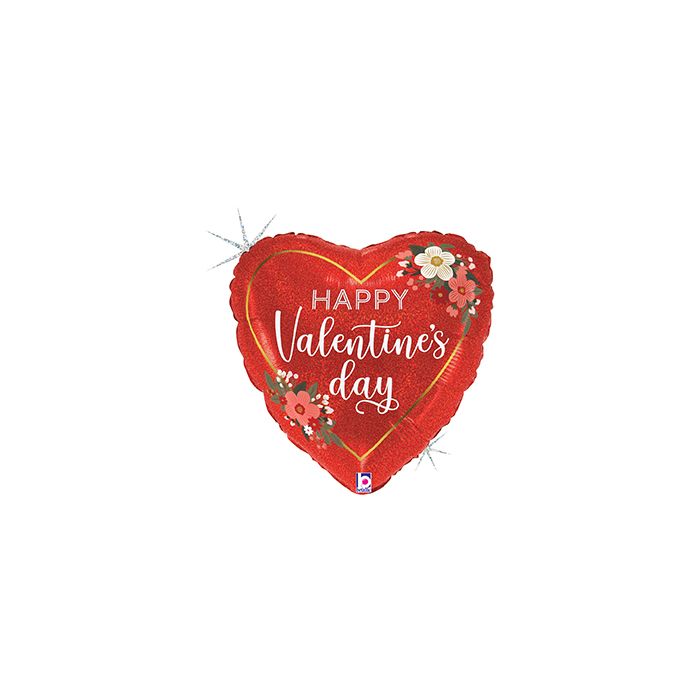 18'' Valentine Floral Red Heart