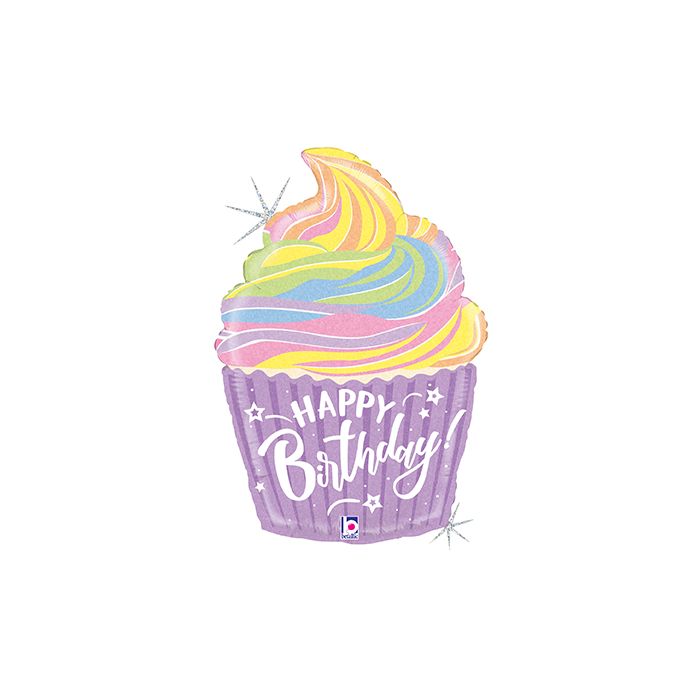 22" Pastel Birthday Cupcake