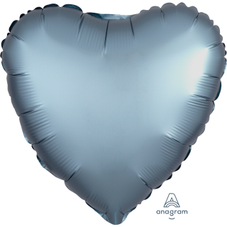 18" Satin Luxe Steel Blue Heart