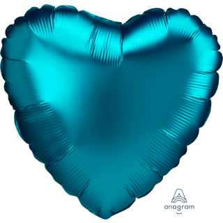 18" Satin Luxe Aqua Heart