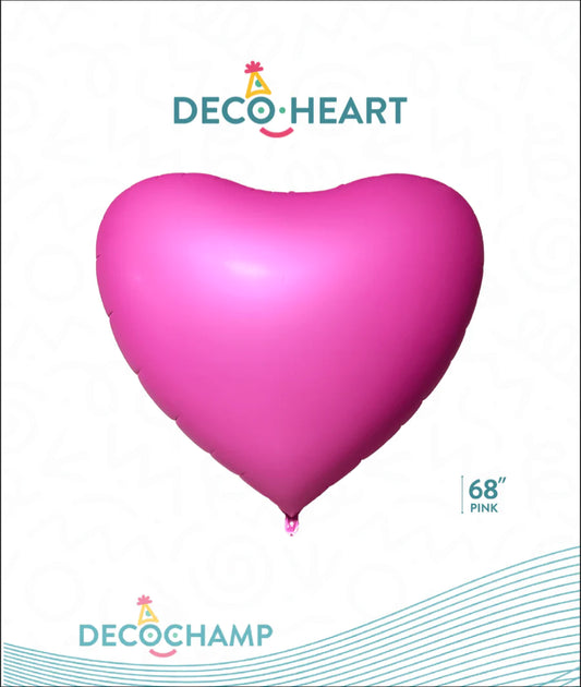 Solid pink heart 68" - single pack