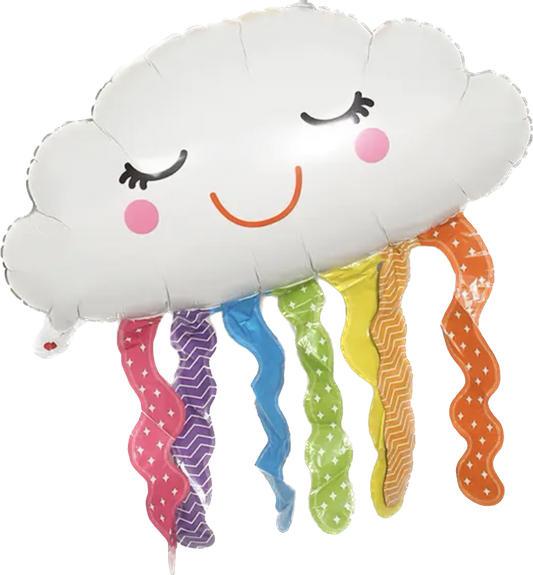 Happy Face Rainbow Cloud Shape Balloon 30"