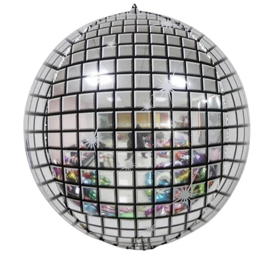 Holographic 4D Disco Ball Foil Balloon 18 in.