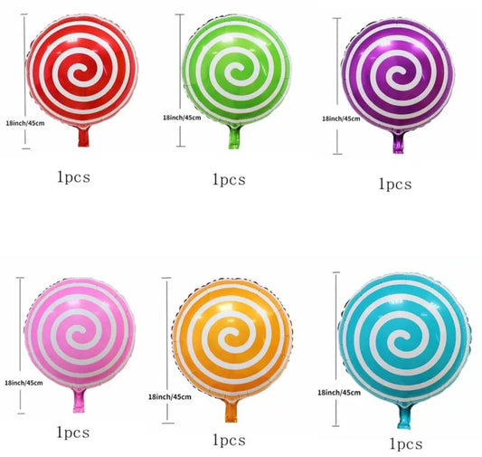 18" Lollipop Spiral Foil Balloon (Choose your Color)