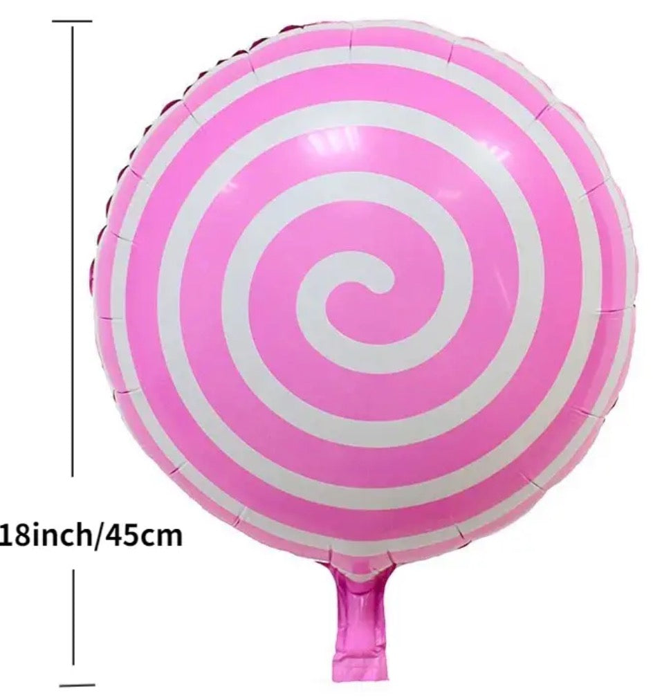 18" Lollipop Spiral Foil Balloon (Choose your Color)