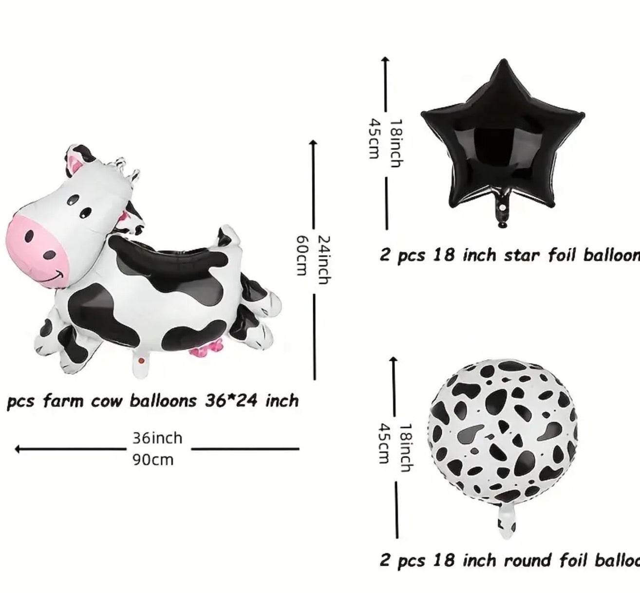 COW and Star Balloon Set (5 pieces)