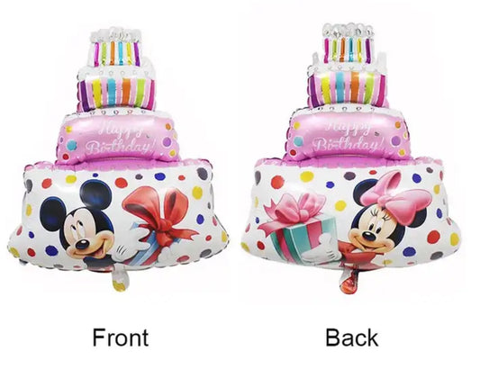 34" Mickey and Minnie Happy Birthday Cake - Pink Colors