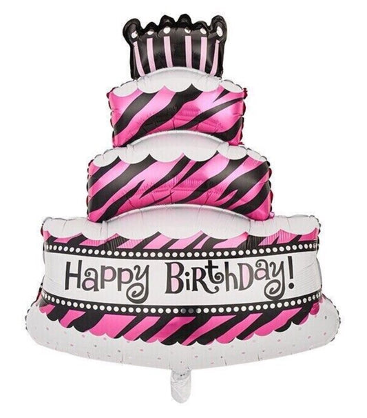 38" Happy Birthday Cake - Pink