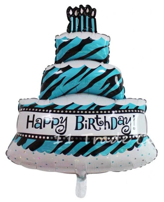 38" Happy Birthday Cake - Blue