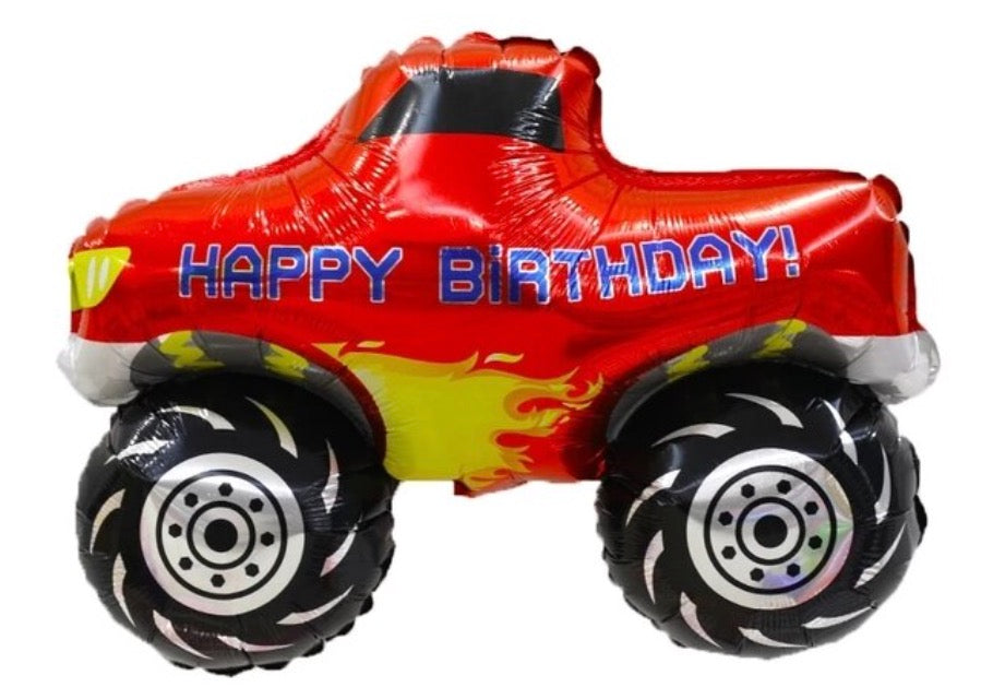 28" Happy Birthday Monster Truck Foil Balloon