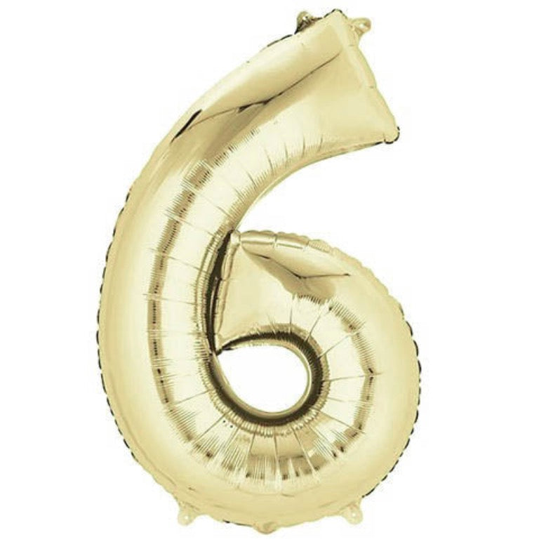 Champagne White Gold Foil Number Balloons (0 to 9) - 34 in.