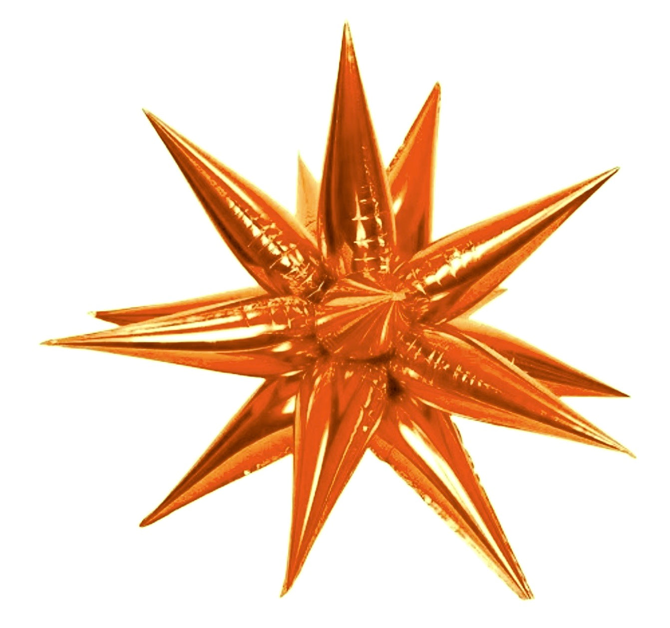 Orange 27" Starburst 3D Foil Balloon