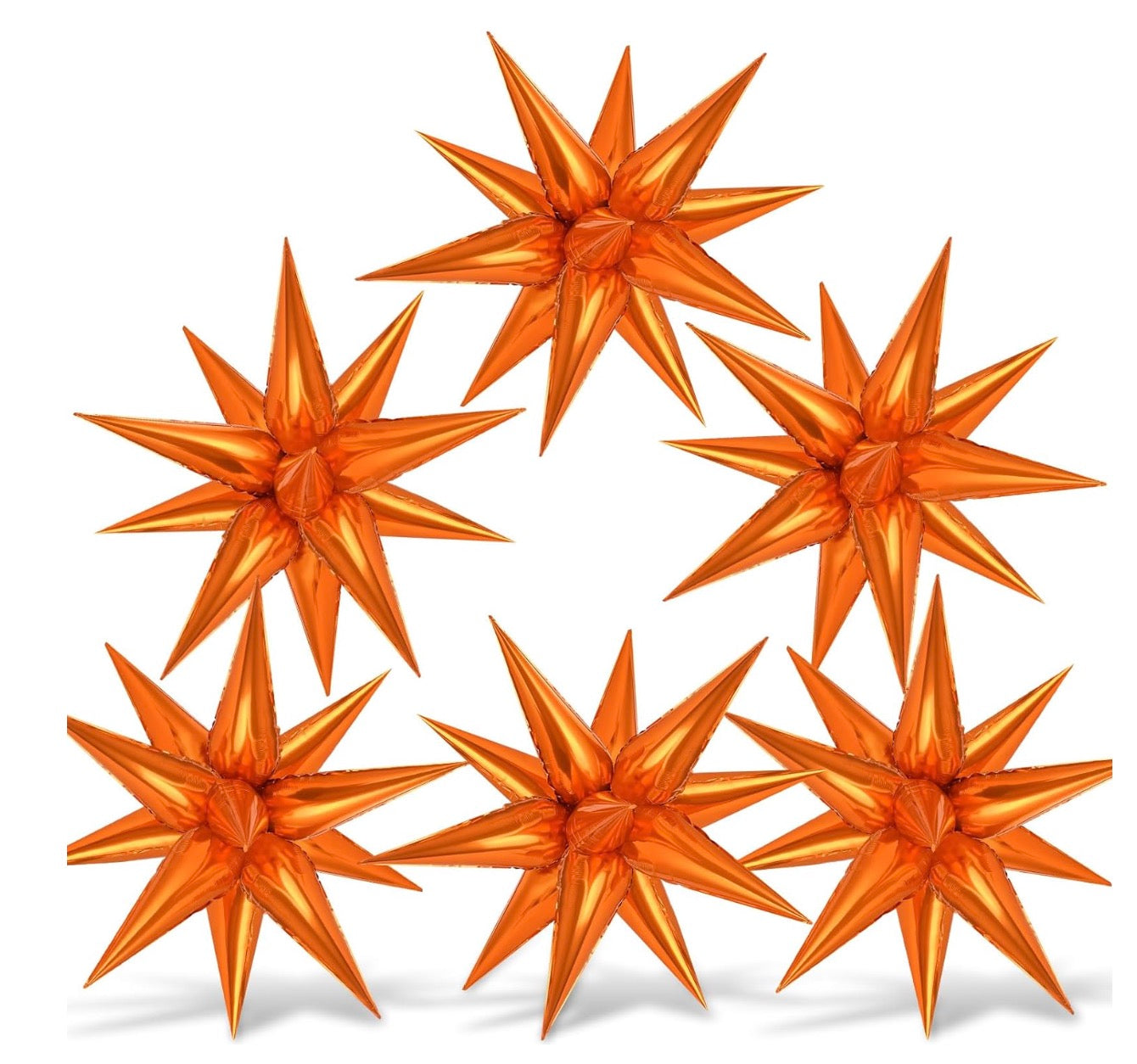 Orange 27" Starburst 3D Foil Balloon