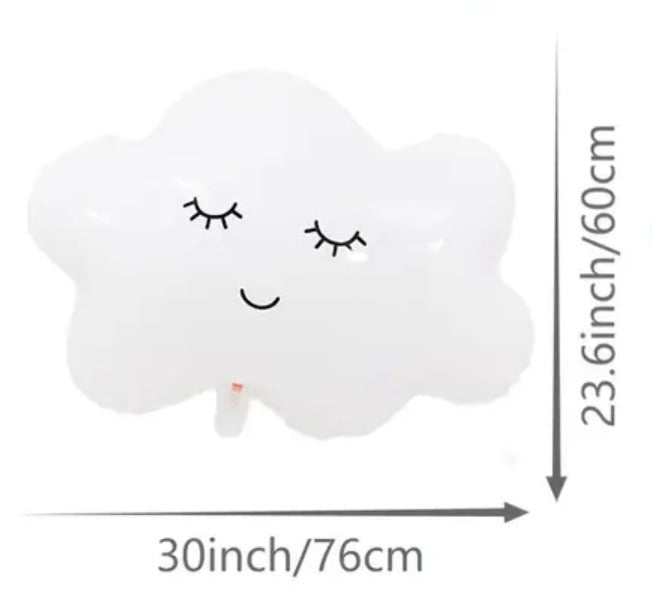 30" Happy Face White Cloud Balloon