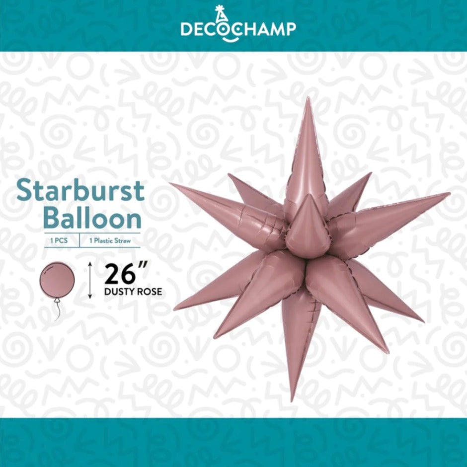 26" - 27" Starburst 3D Foil Balloon Lā Fete or Decochamp Brand - LARGE (Choose Color)