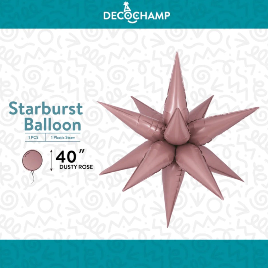 40" Starburst 3D Foil Balloon Lā Fete or Decochamp Brand - JUMBO (Choose Color)