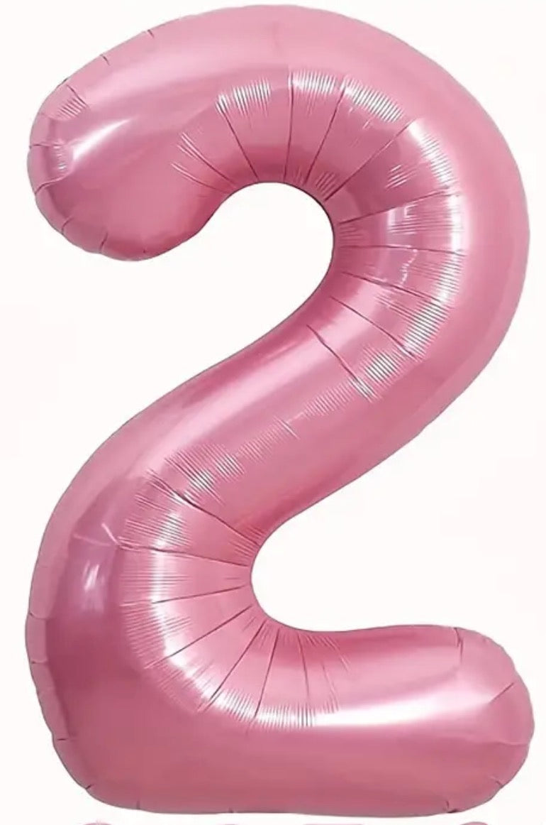 40" Pink - Foil Numbers (0 to 9)