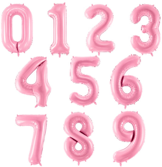 40" Pink - Foil Numbers (0 to 9)