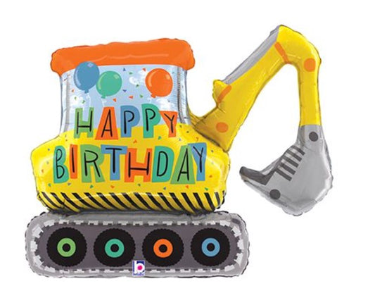 31" Happy Birthday Construction Excavator