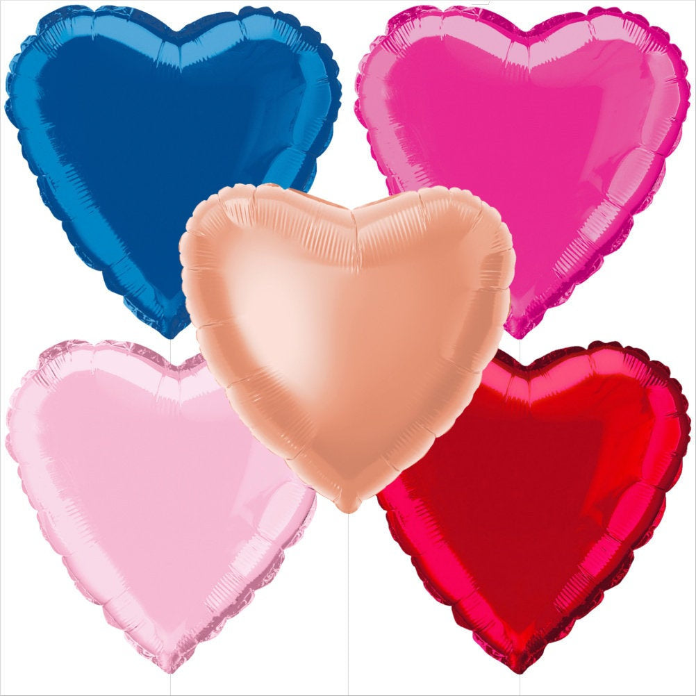 17" - 18" Heart Shaped Foil Balloon  - (Choose Color below)