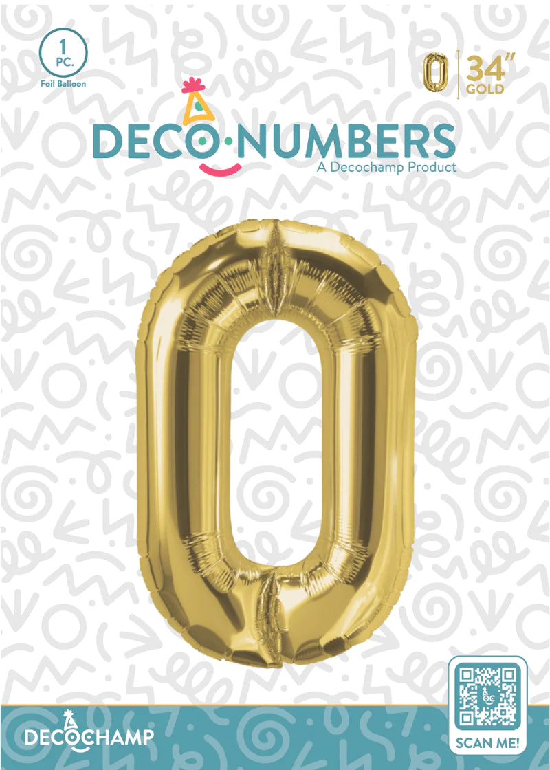 Gold  - Foil Numbers (0 to 9)