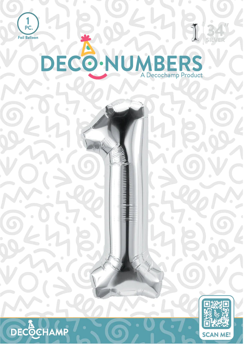 Silver  - Foil Numbers (0 to 9)