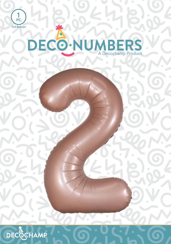 Dusty Rose Foil Number Balloons (0 to 9) - 34 in.