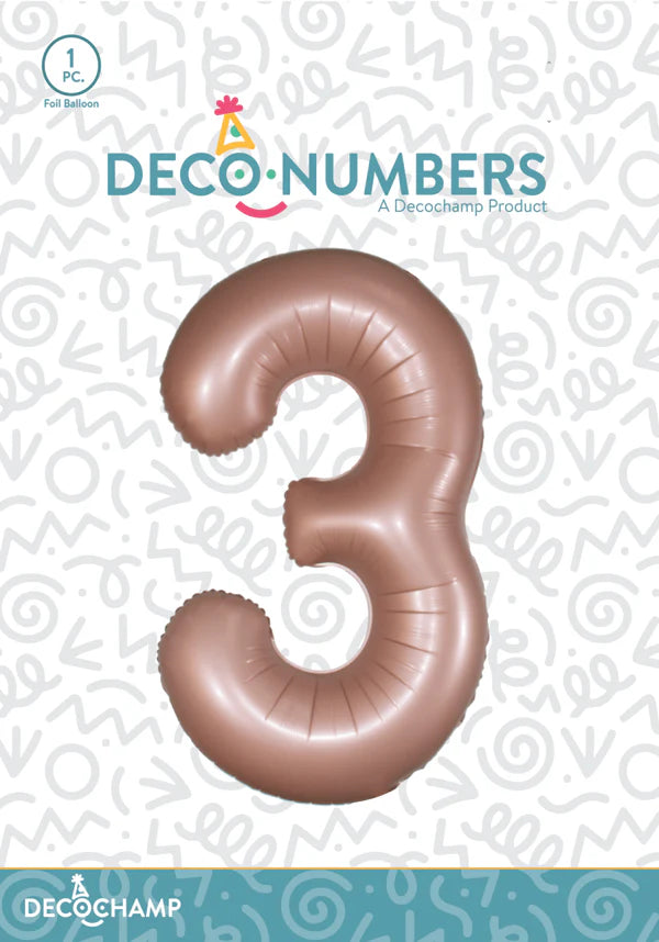 Dusty Rose Foil Number Balloons (0 to 9) - 34 in.