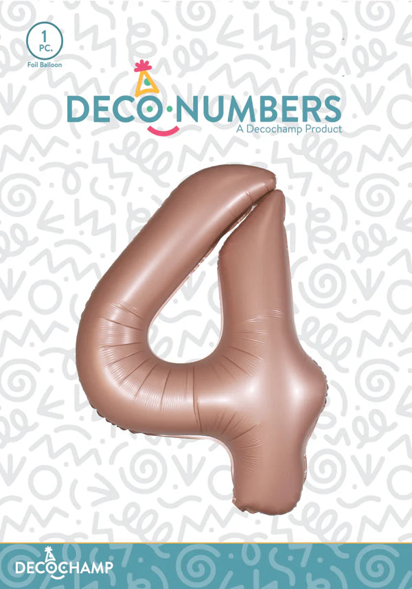 Dusty Rose Foil Number Balloons (0 to 9) - 34 in.