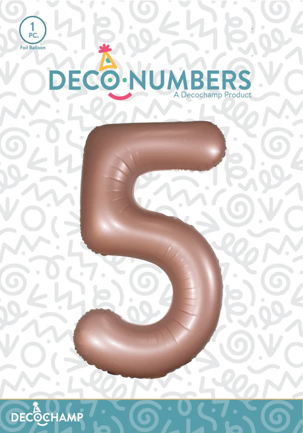 Dusty Rose Foil Number Balloons (0 to 9) - 34 in.