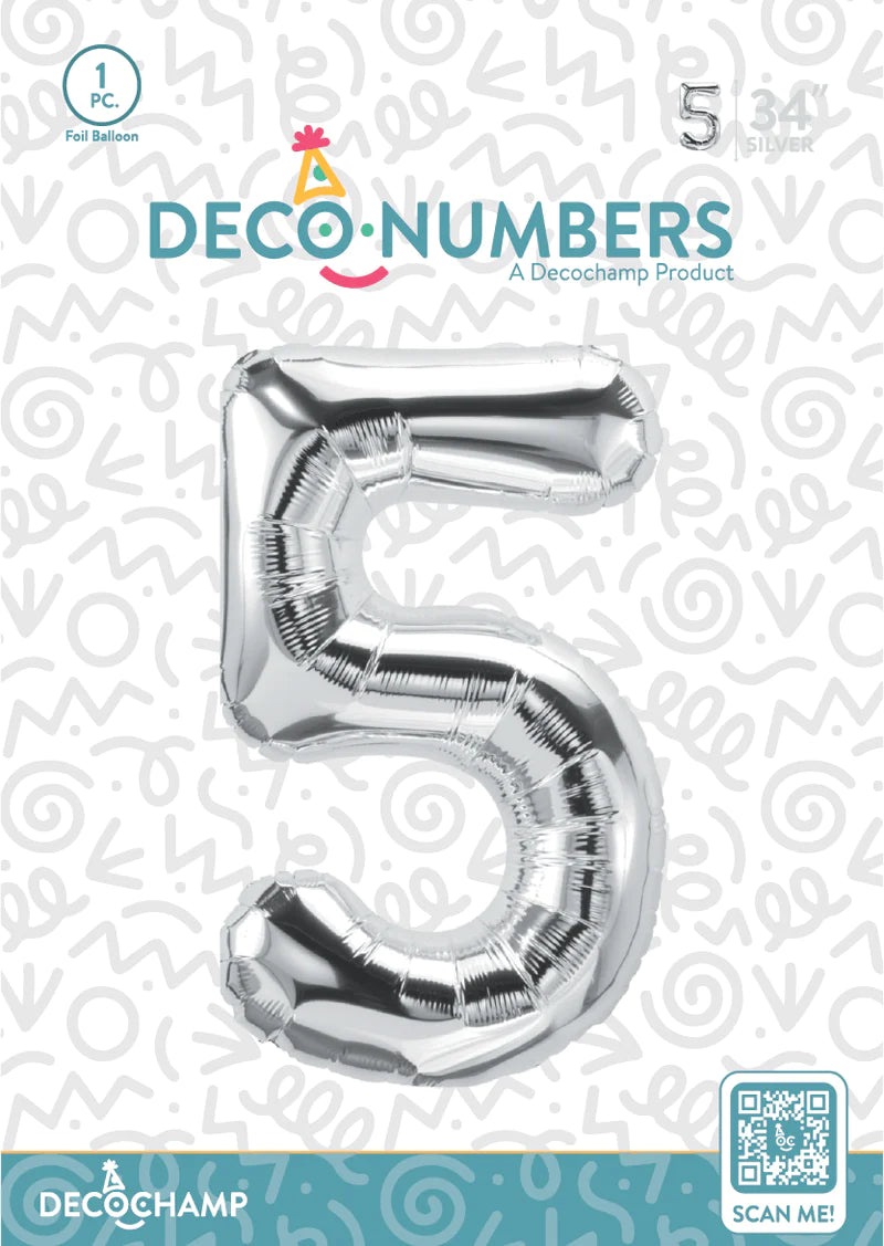 Silver  - Foil Numbers (0 to 9)