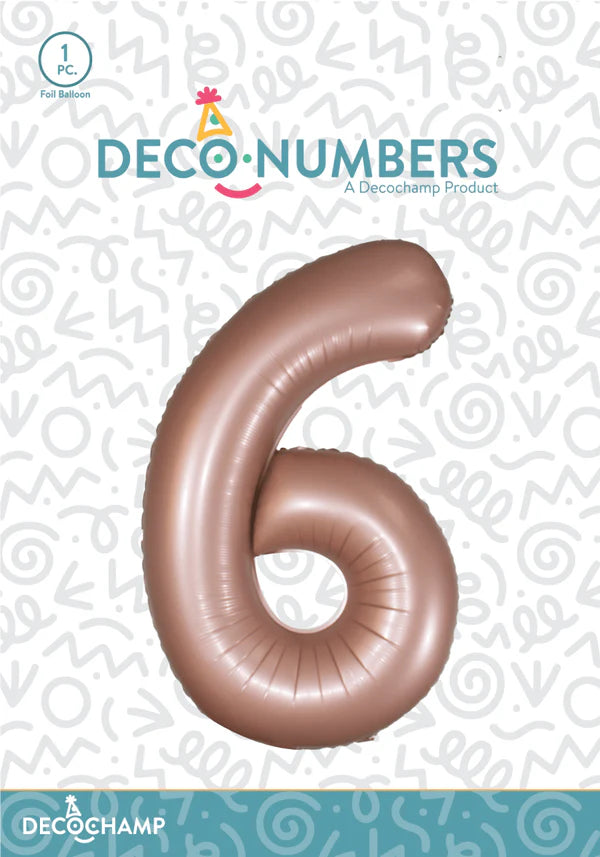 Dusty Rose Foil Number Balloons (0 to 9) - 34 in.