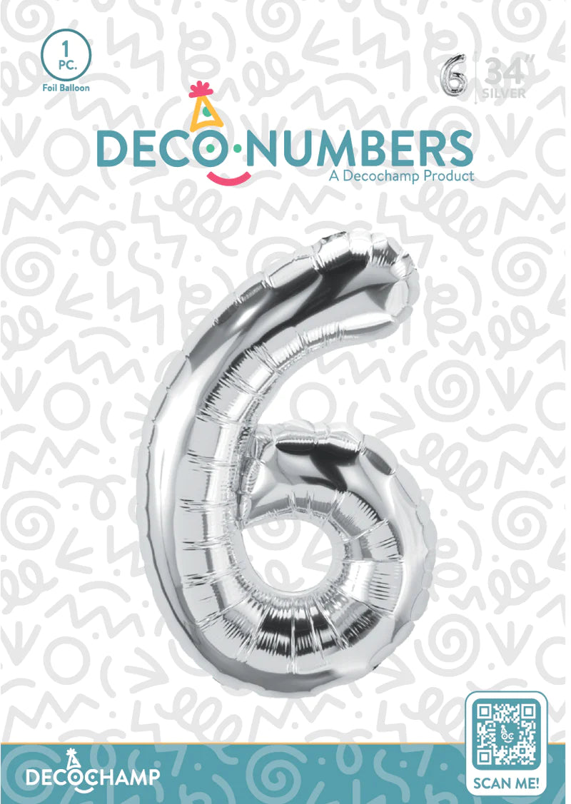 Silver  - Foil Numbers (0 to 9)