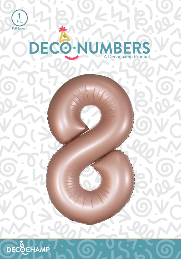 Dusty Rose Foil Number Balloons (0 to 9) - 34 in.