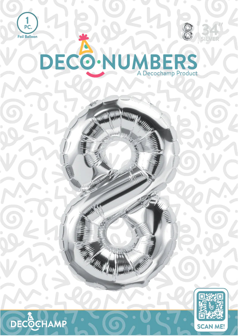 Silver  - Foil Numbers (0 to 9)