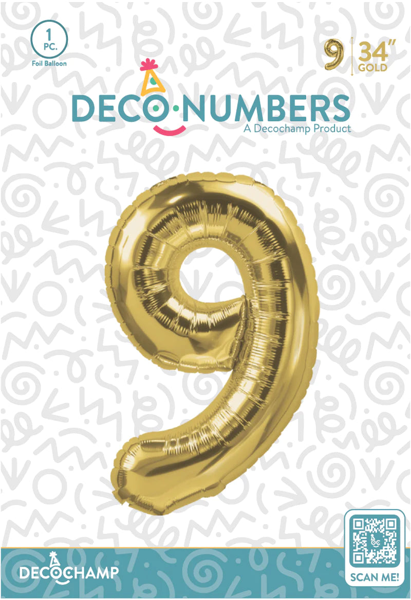 Gold  - Foil Numbers (0 to 9)