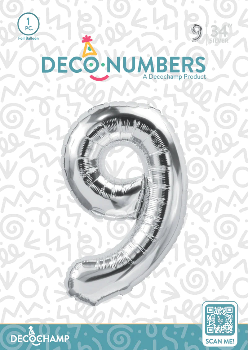 Silver  - Foil Numbers (0 to 9)