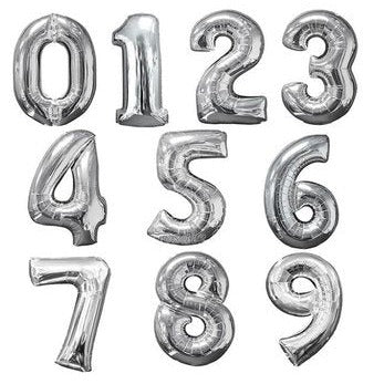 Silver  - Foil Numbers (0 to 9)