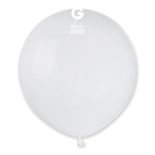 Solid Balloon White #001 19 in.