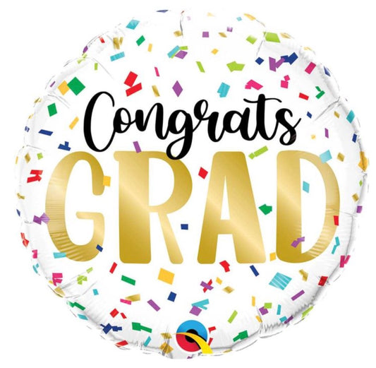 18" Congrats Grad Color Confetti  Pkg