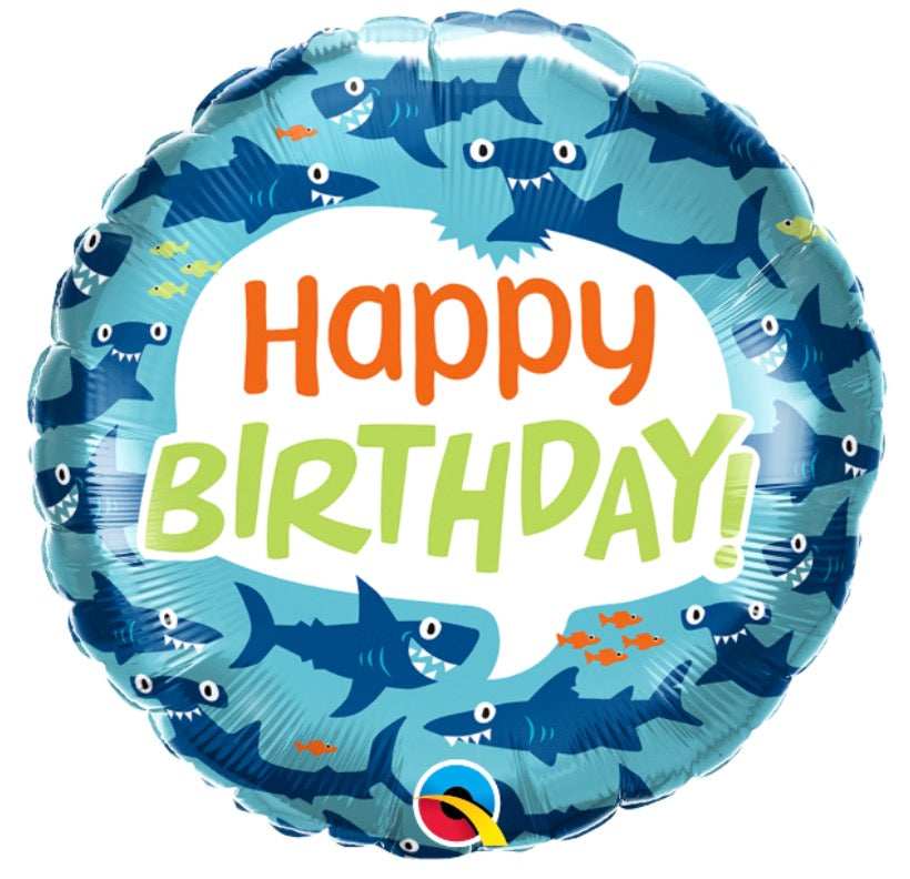 18" Birthday Sharks Fun Pkg