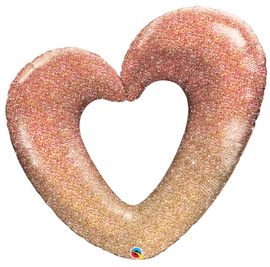 42" Rose Gold Glitter Heart