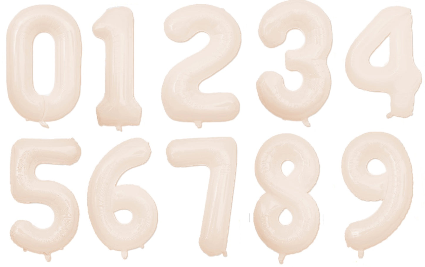 Cream White  - Foil Numbers (0 to 9)