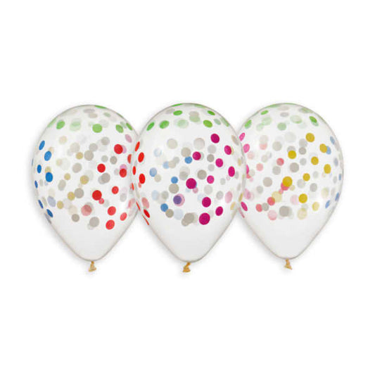 Confetti Crystal Clear Balloon 13 in.