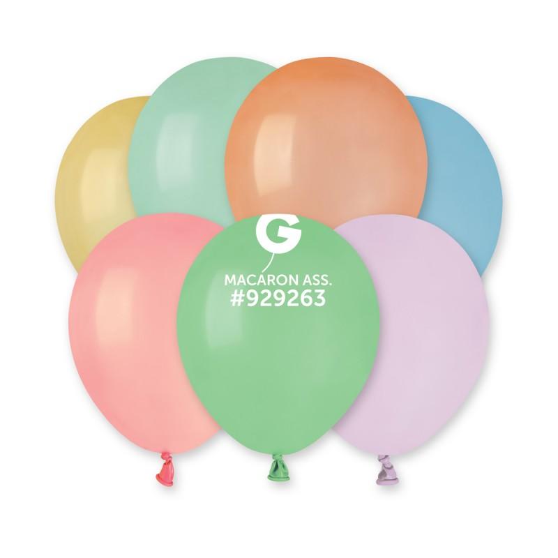 Solid Balloon Macaron Assorted - 5 in.