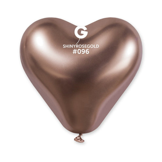 Shiny Rose Gold Heart Shaped Balloon 12 in.