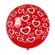 Hearts and Dots Balloon Red-White 31 in. (x1)